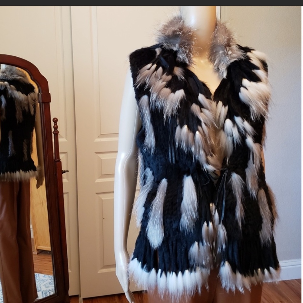 rabbit fur vest
